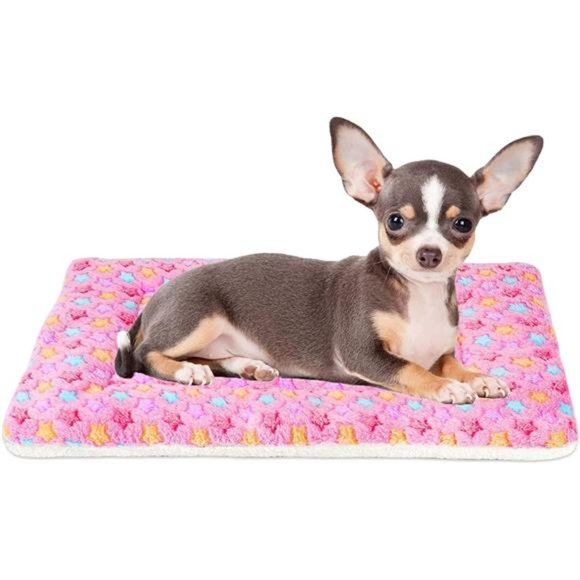 Dog Bed Crate Pad Ultra Soft Pet Bed with Cute Star Print Washable Crate Mat - Picture 1 of 7